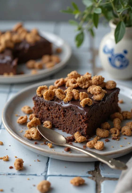 Bolo de chocolate crocante com cereais crocantes