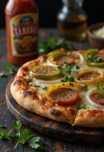 Pizza Carioca com queijo brasileiro e chouriço fumado