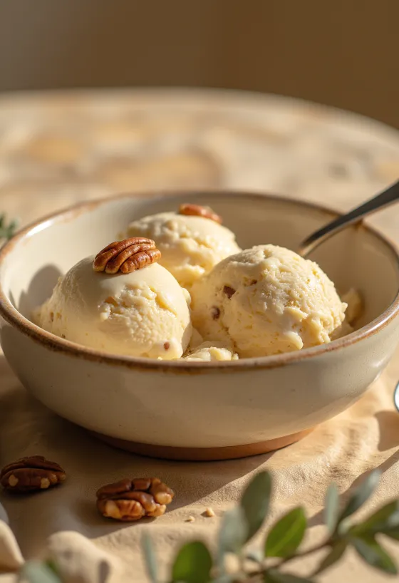 Butter Pecan Ice Cream servido