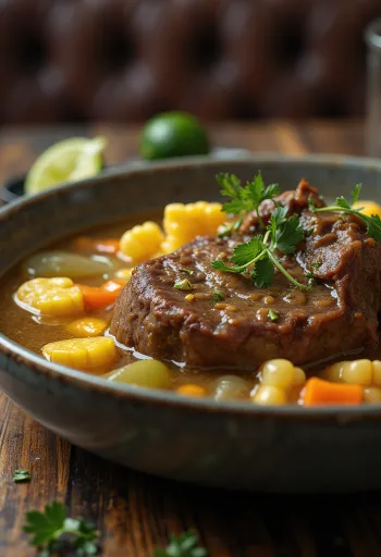 Caldo de Res, sopa de carne mexicana com legumes
