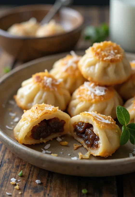 Dumpling doce de quinoa servido