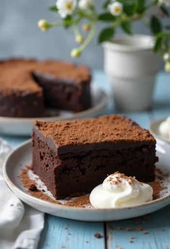 Bolo de café e rum decorado com raspas de chocolate