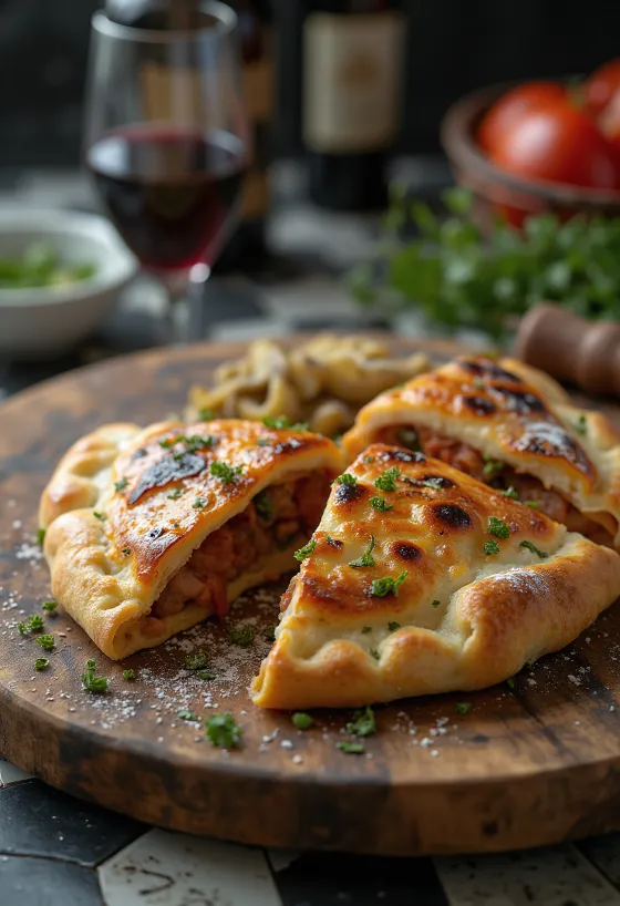 Calzone de Chouriço Fumado acabado de cozer