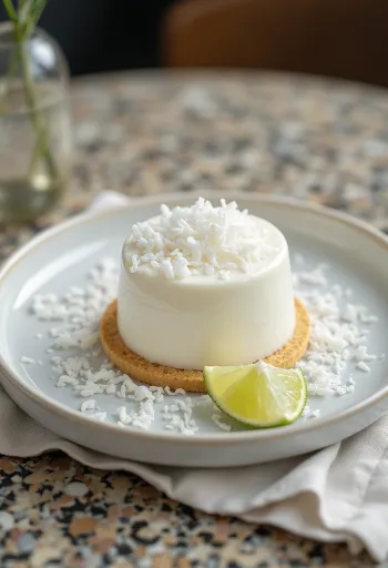 Bolo panna cotta branco com coco ralado