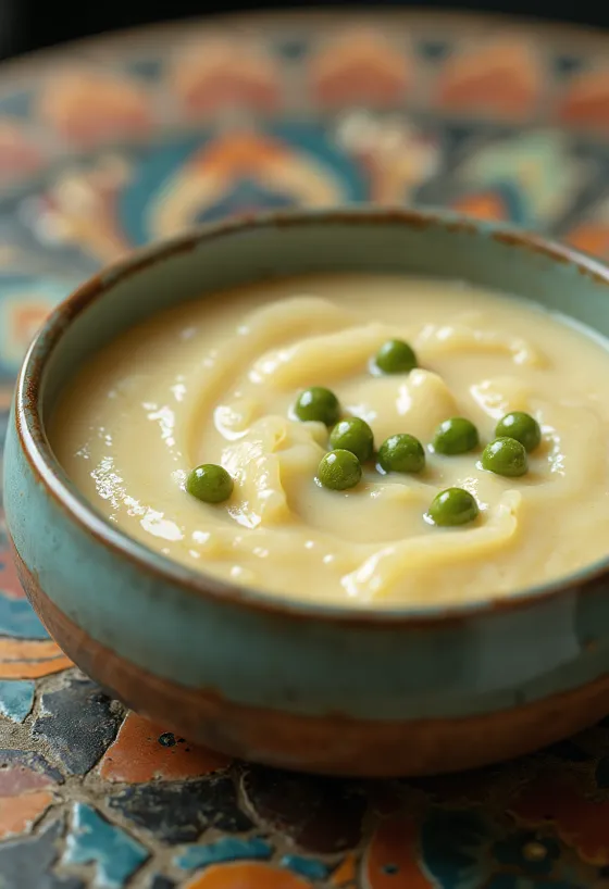 Molho de vinho branco com pimenta verde numa molheira