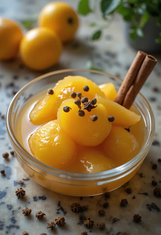 Compota de marmelo temperada com canela e cravinho