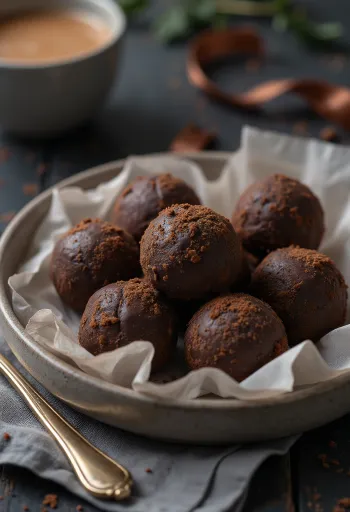 Trufa de chocolate servida