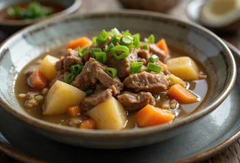 Estufado de carne e batata com molho cremoso