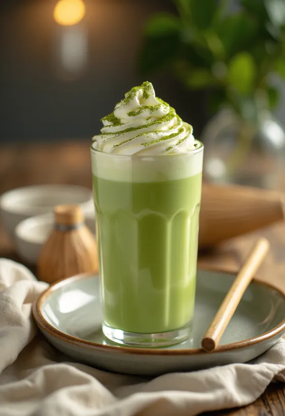 Frappé de matcha servido fresco