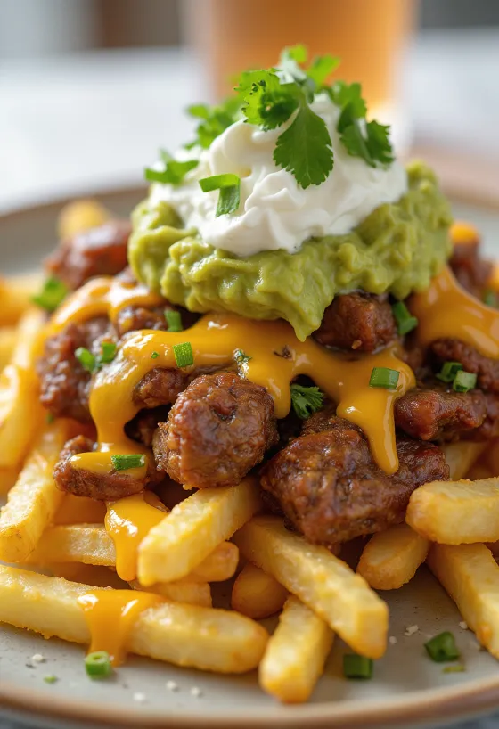 Carne Asada Fries servidas ao estilo mexicano