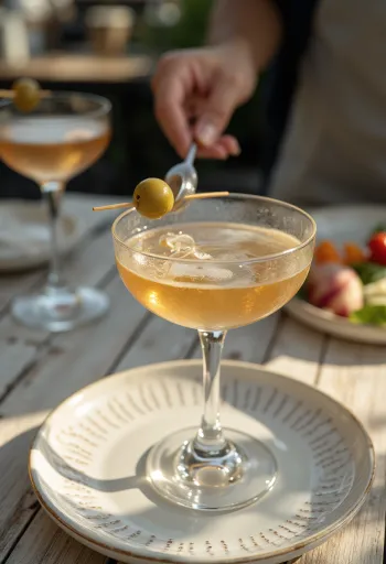 Cocktail Martini decorado com azeitona