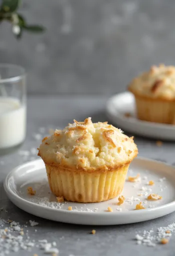 Muffins de coco servidos num prato