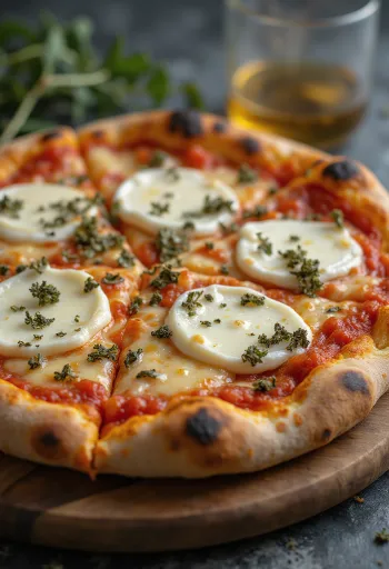 Pizza ai Formaggi di Capra com queijos de cabra e mozzarella
