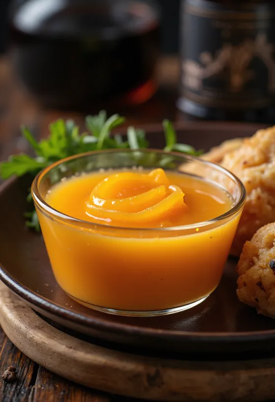 Molho de laranja com gengibre servido