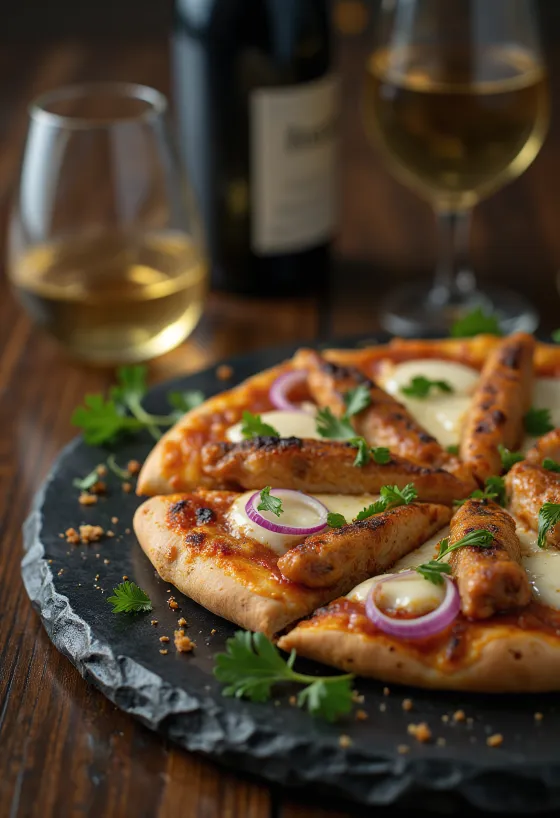 Pizza Ethiopian Style com frango picante e coentros