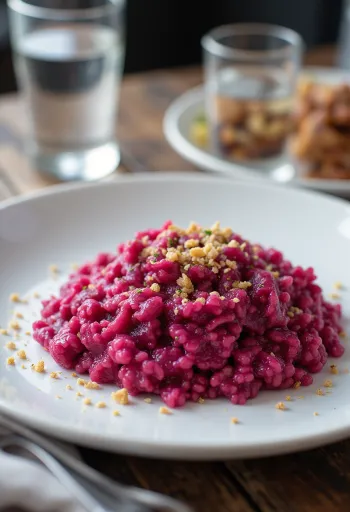 Risotto de Beterraba Vegan servido